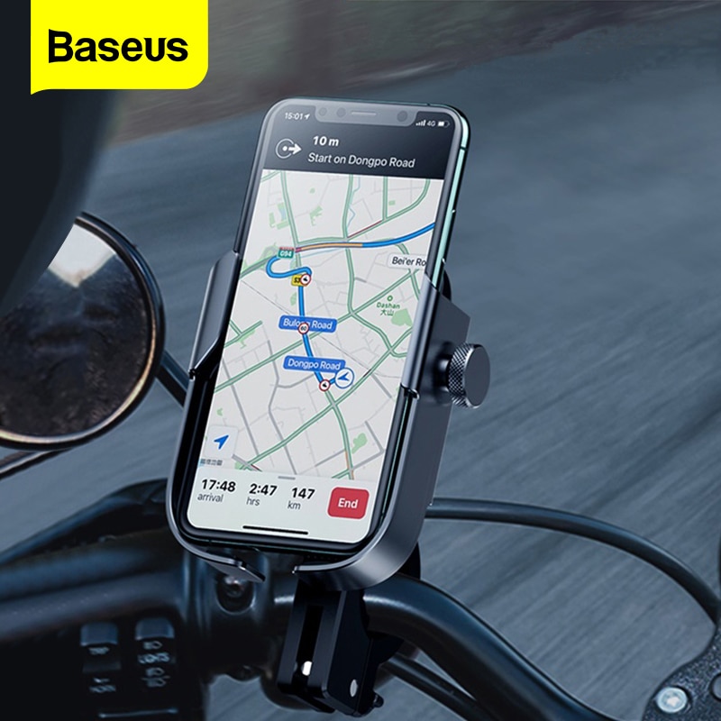 Baseus Motorcyle Telefoon Houder Fiets Mobiele Telefoon Stand Voor Iphone Samsung Xiaomi Stuur Clip Moto Fiets Telefoon Mount Bracket