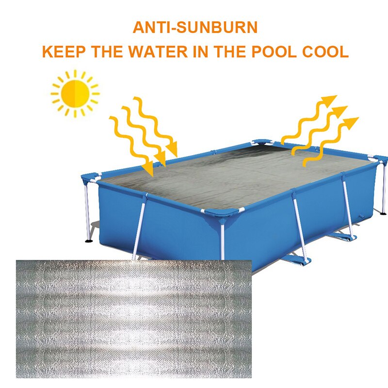 Rectangular Pool Cover Retaining Solar Swimming Pool Insulation Film Black Solar Foil Pool Heating Solar High Tarpaulin