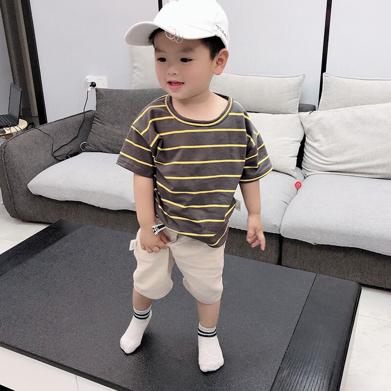 Jongen Baby Kleding Zomer Peuter Set Gestreept T-shirt + Shorts Katoen Kinderen Kleding Korte Mouw Outfit 1 2 3 4 Jaar