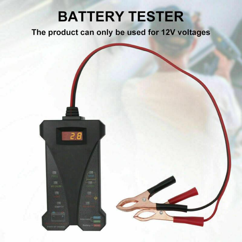 12V Car Battery Tester 8 LED Lights Digital Alternator Tester Auto Load Analyzer Battery Diagnostic Tool