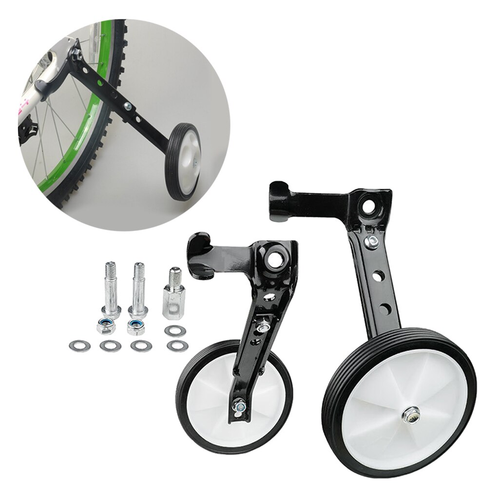 Bicycle Training Wheels Adjustable Bike Stabilizers for Kids Bikes of 16 18 20 22 24'' Inch Riding Learning Wheel: Silver