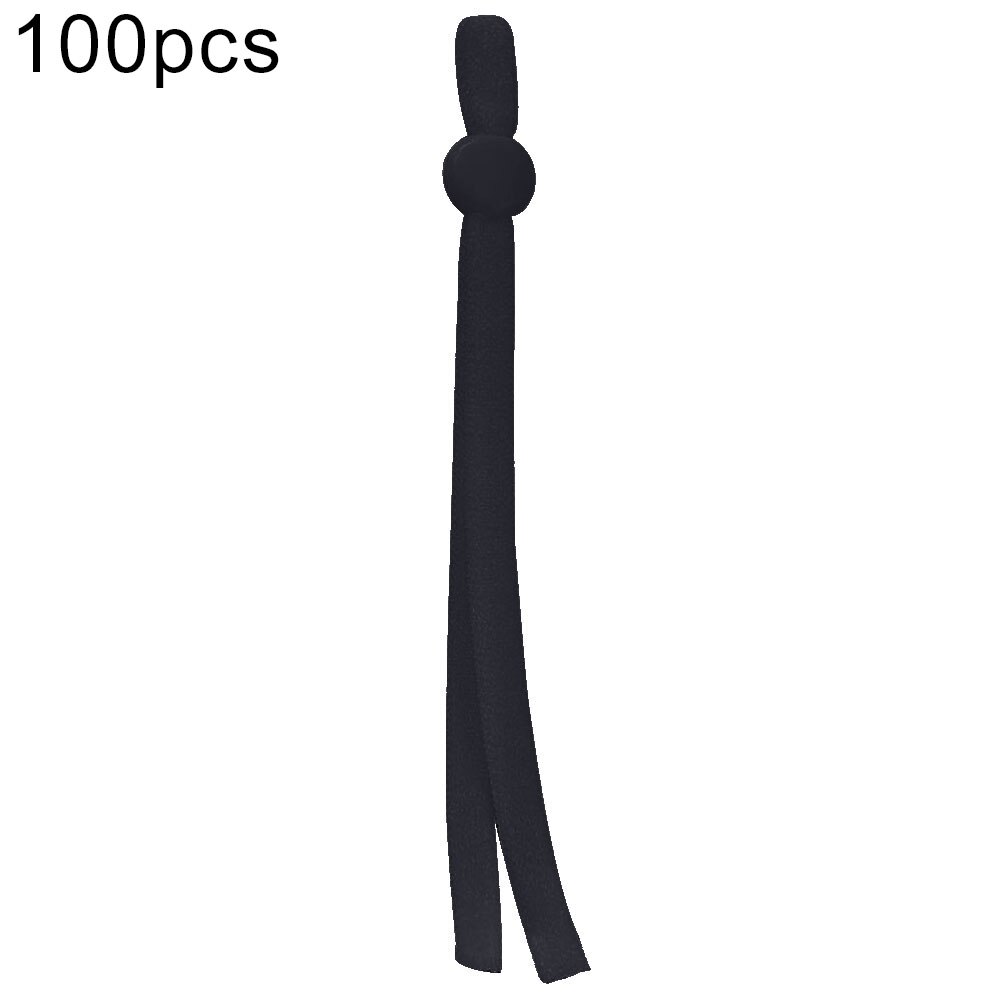 100 pièces 5mm haute élasticité visage couverture oreille suspendus élastique corde plat boucle bande réglable antidérapant Earloop: Black