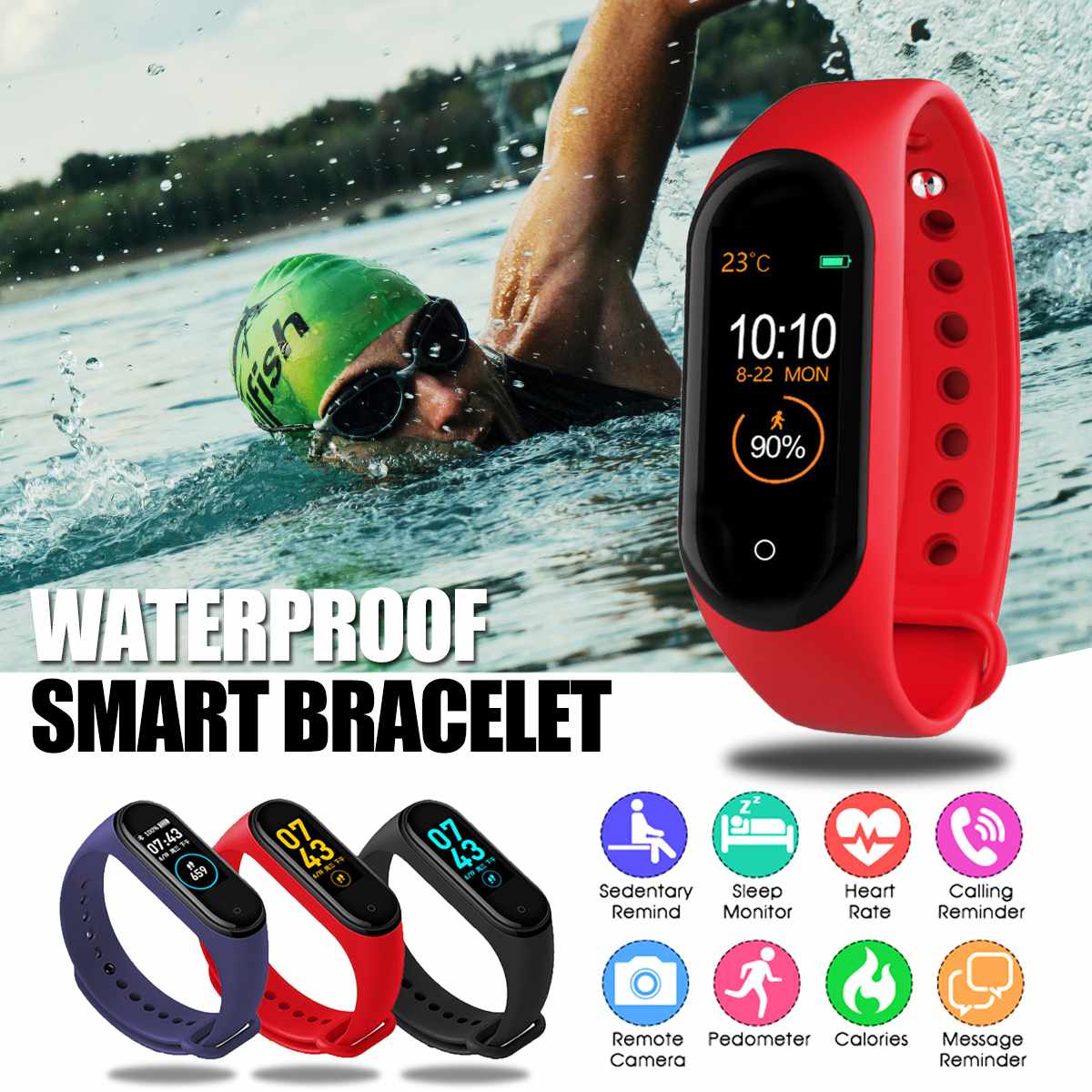 Smart Band Fitness Bracelet Measurement Of Pressure And Pulse Smartband M4 Health Wristband Fitness Tracker Watch