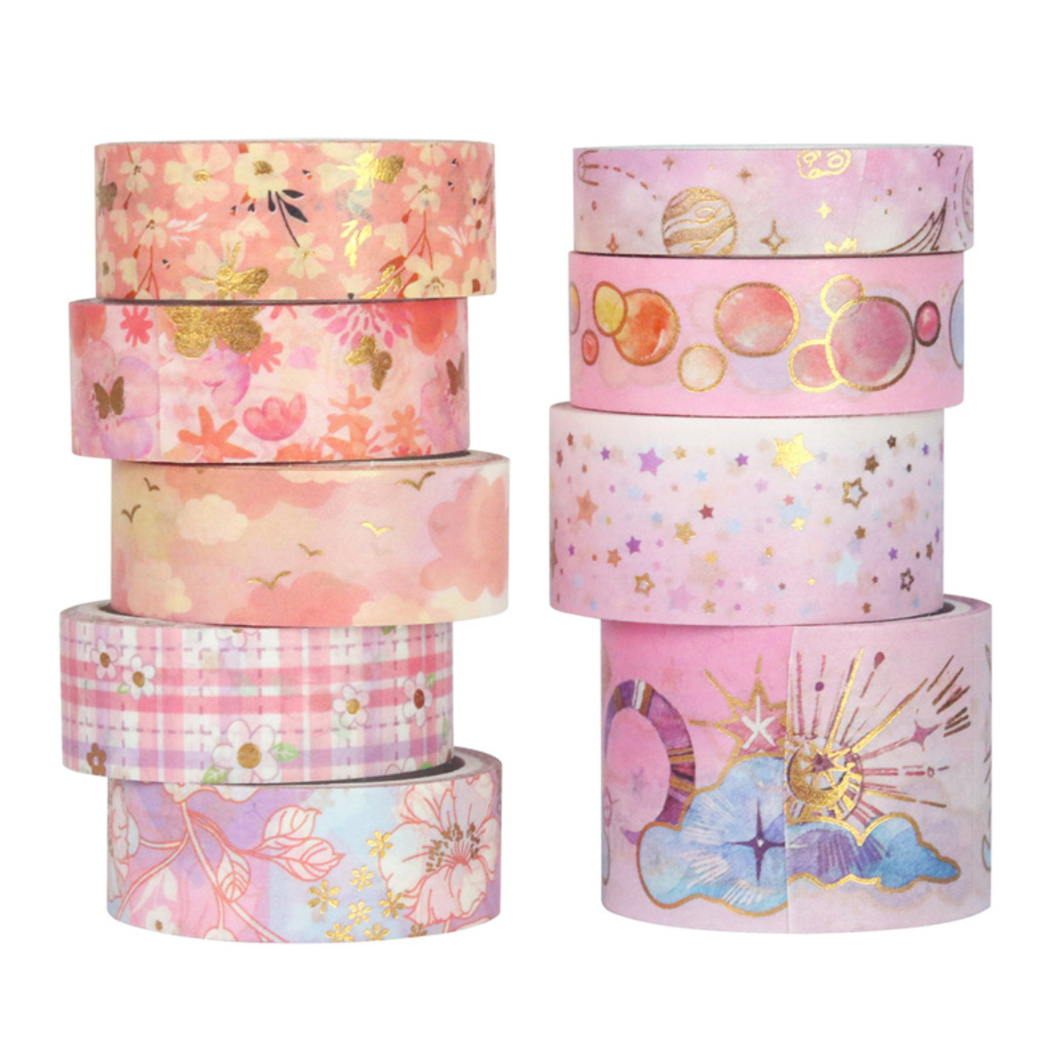 9 unids/set dulces recuerdos conjunto de cintas Washi doradas Scrapbooking Diy diario papelería Deco arte suministros cintas adhesivas