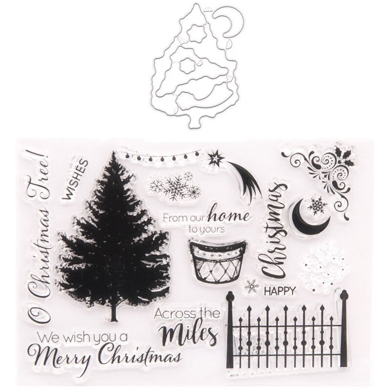 Kerst Postzegels Herten Sneeuwvlok Wensen Clear Stamps Woorden Transparante Siliconen Stempel Seal Voor Diy Papieren Kaart