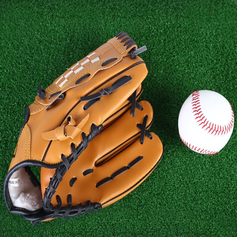 Outdoor Sport Bruin Pvc Baseball Catcher Handschoen Softbal Praktijk Levert Maat 9.5/10.5/11.5/12.5 Linkerhand voor Volwassen Training