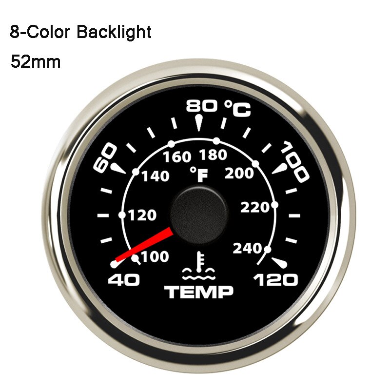Digital Temperature Gauge For Car Thermometer 52 MM round mini Water temp Meter Indicator Car Boat With Back light Turbo Boost: BS