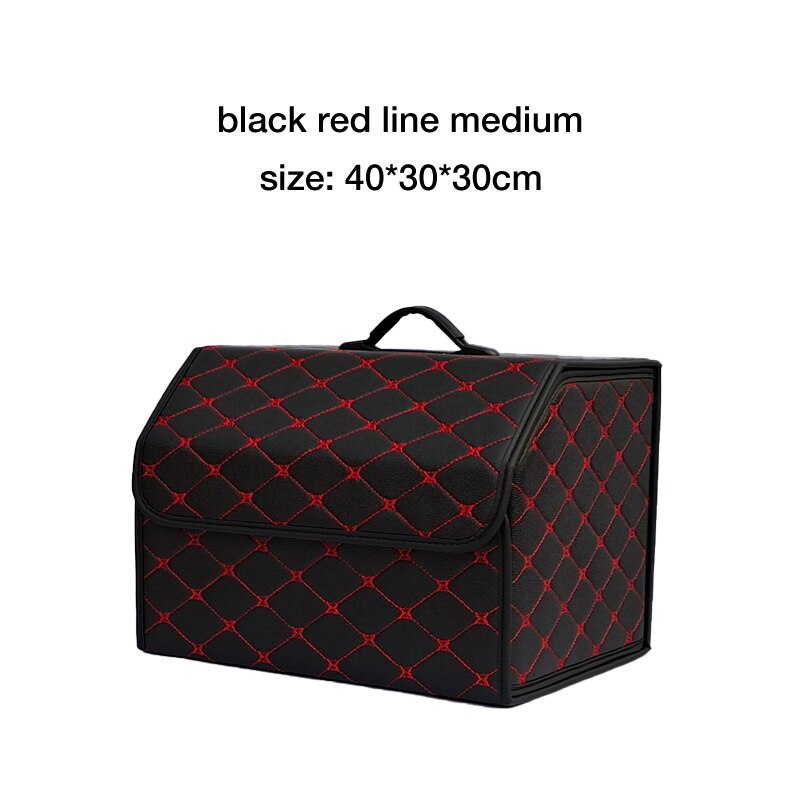 Multipurpose Collapsible Car Trunk Storage Organizer With Lid Portable Car Storage Bag Car Trunk Organizer: black red M