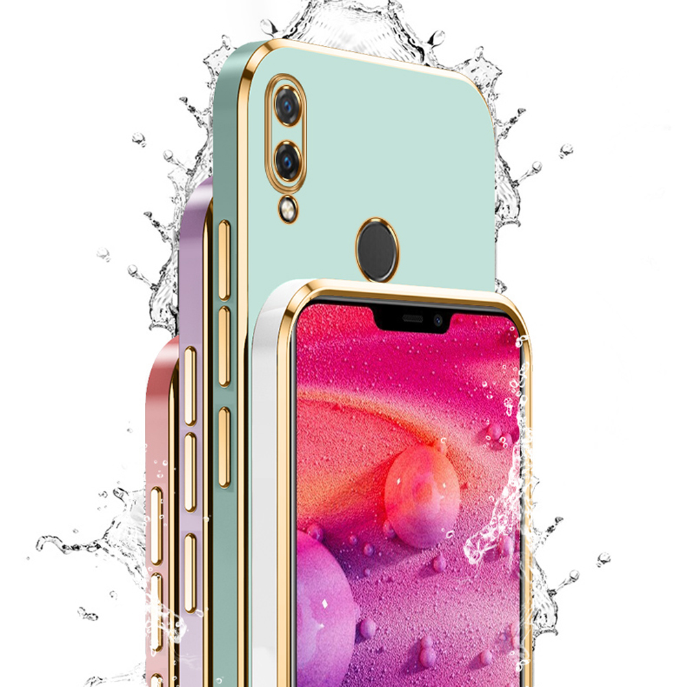 Luxus-hülle für huawei nova 3i 3 quadratisch, plattiert -lx1 stoßfest -lx1 weiche silikonrückseite, nova 3 schutzhülle