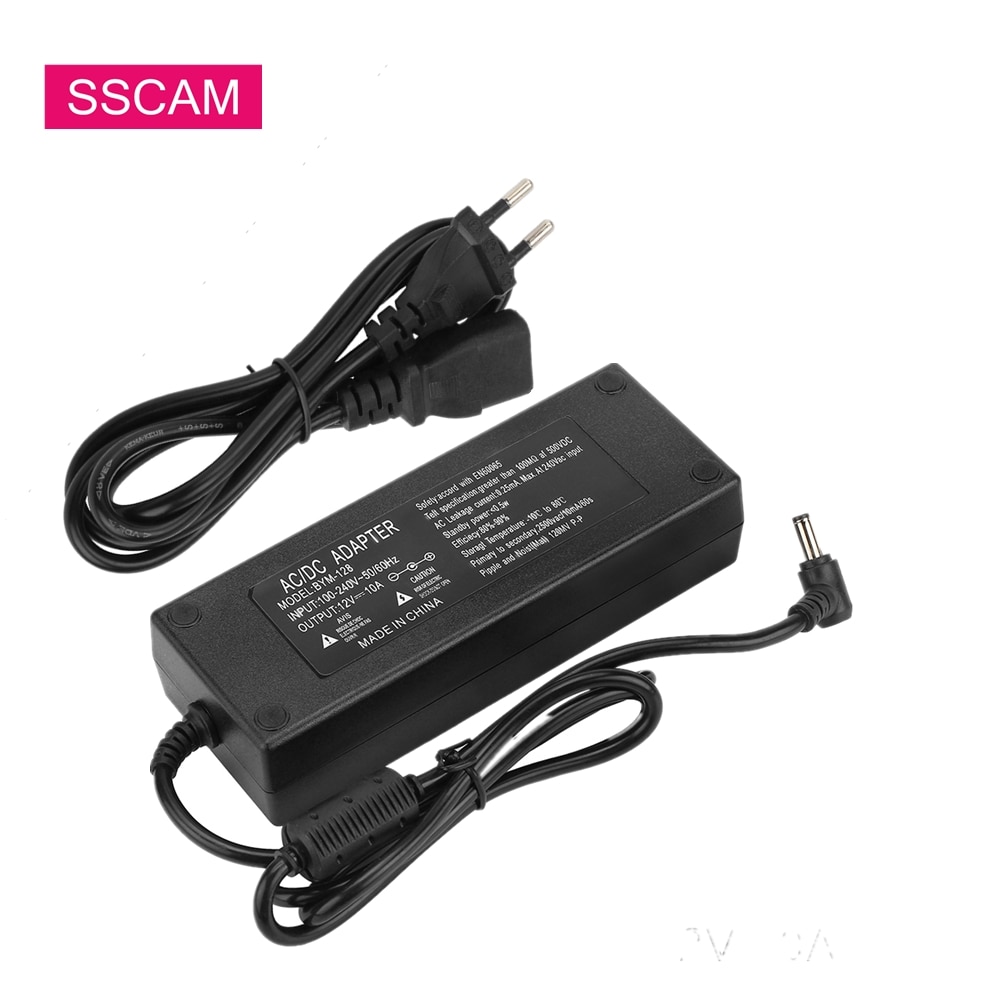 120W DC 12V 10A Power Supply EU/US/UK/AU Plug Adapter AC110-220V to DC12V Transformer Charge for Led Strip CCTV System