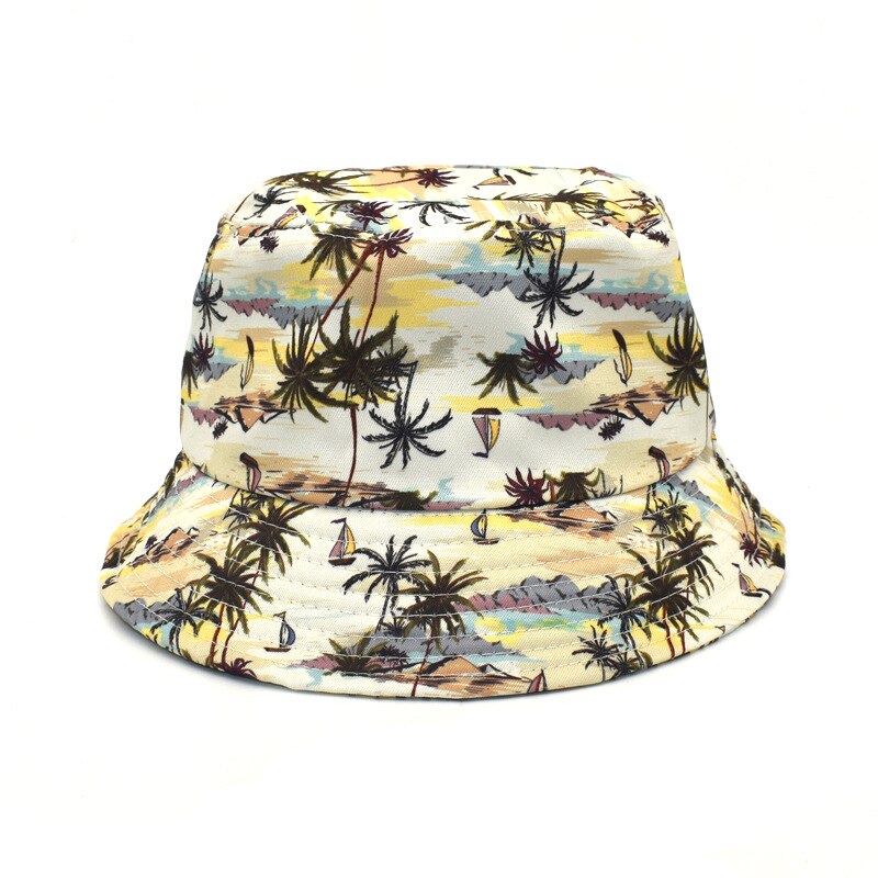 Zomer Print Emmer Hoed Blauwe Hemel Wolken Vlam Visser Hoed Voor Vrouwen Mannen Panama Hoed Bob Outdoor Reizen Strand zon Cap