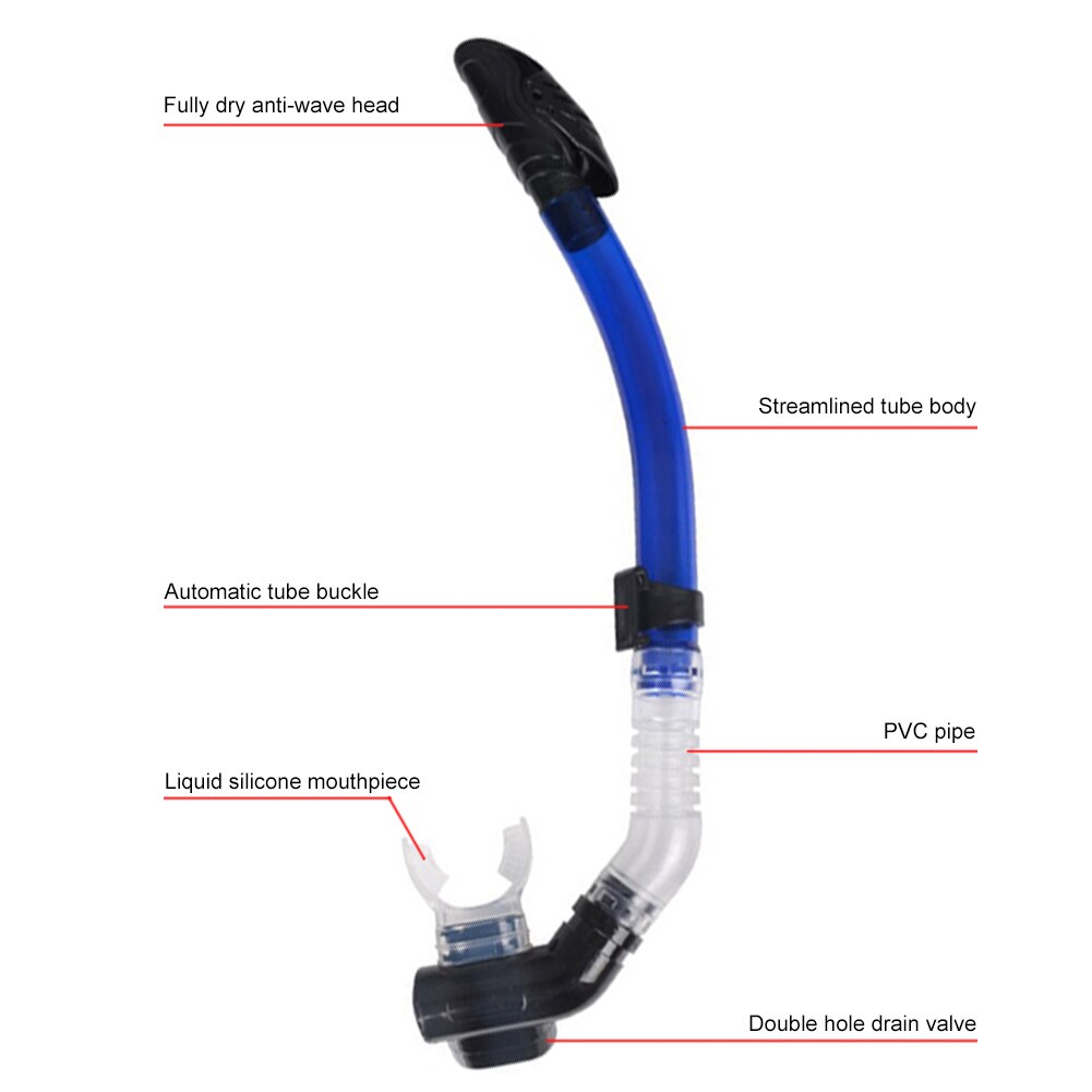 3 Kleur Droog Snorkel Duikbril Duiken Snorkel Voor Duiken Zwemmen Food-Grade Siliconen Mondstuk