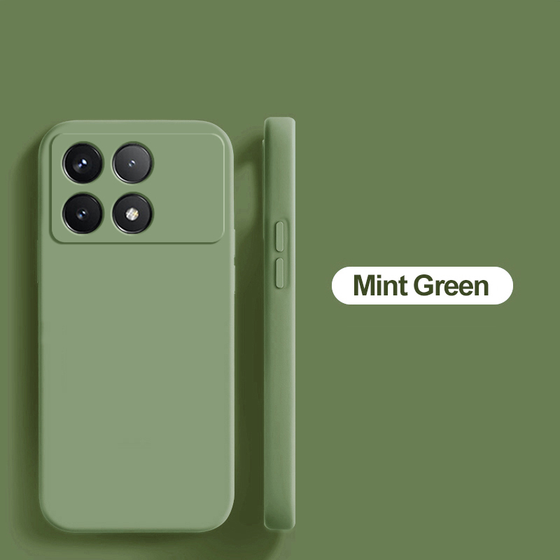 Coque souple en silicone liquide d'origine de luxe pour Xiaomi, couverture de téléphone, Poco X6 Pro, 5G: silicium / green