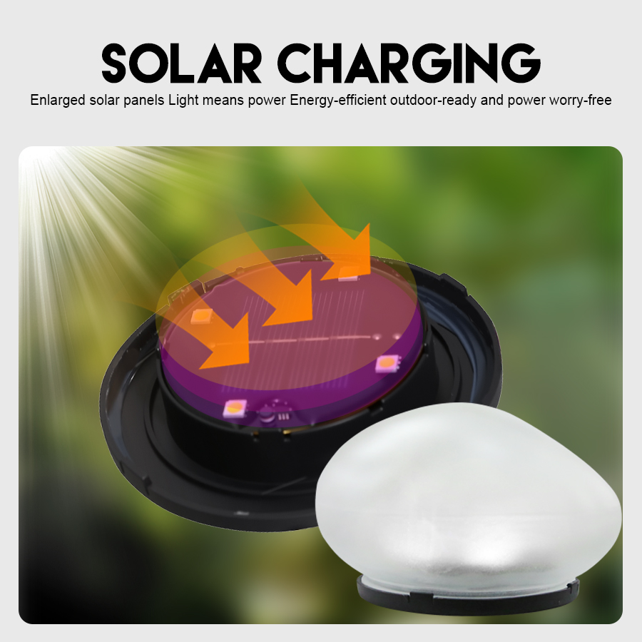 Solar-Dekorationslampe, mattierte Bodenlampe, wasserdicht, tragbar, energiesparend, Laterne, Kieselstein-Rasenleuchte, Gartenlampe für Zuhause