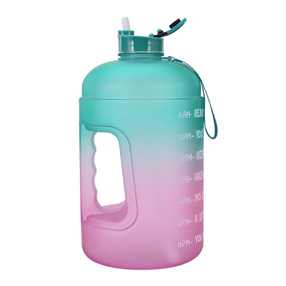 1 gallone/3.78L Portatile Bottiglia di Acqua di sport con Paglia Motivazionale tempo Marcatore a prova di Perdite PETG per Il fitness Manubri Acqua tazza: 03