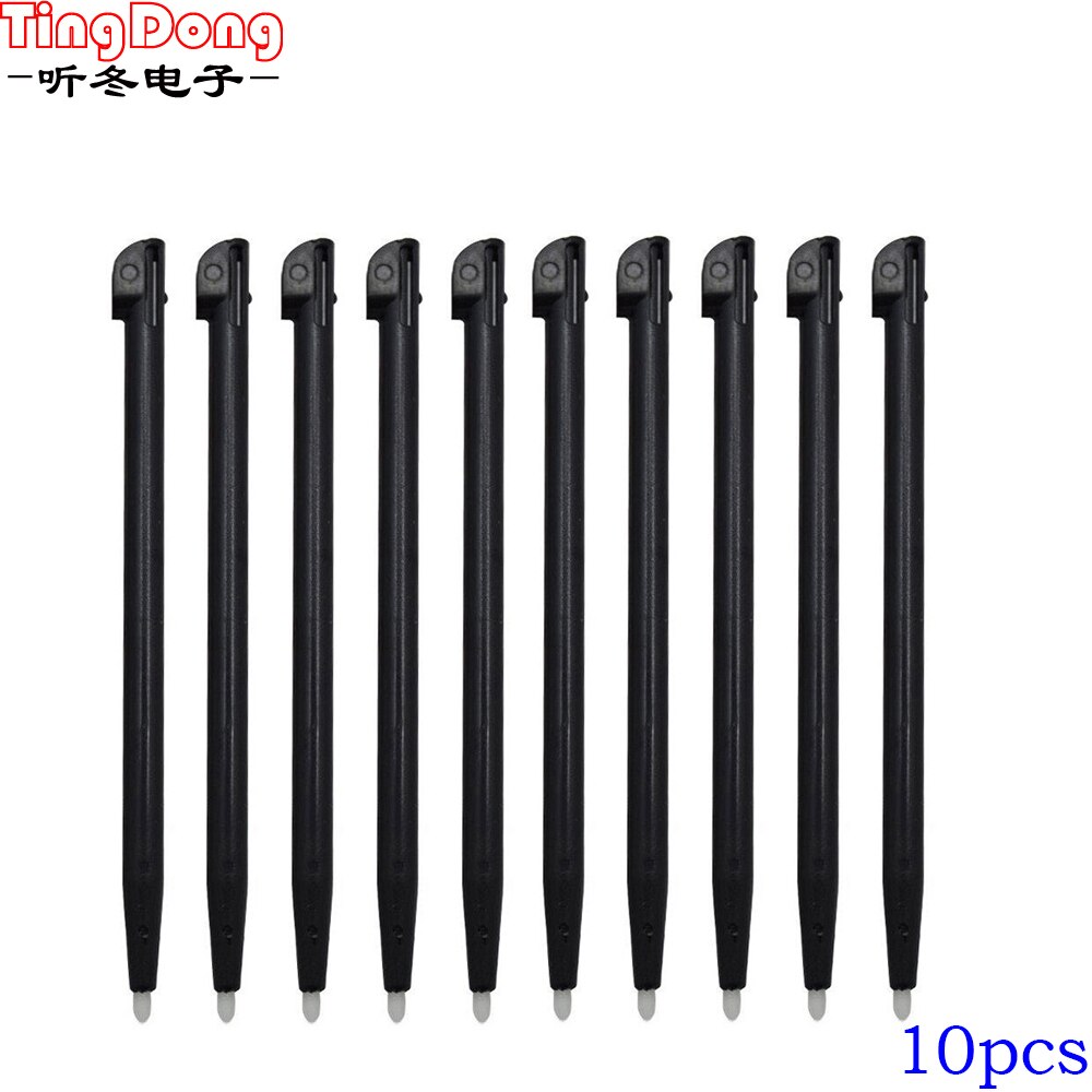 Lápiz óptico de plástico para consola de juegos Nintendo 2DS, lápiz táctil para pantalla táctil, negro, azul y rojo, 10 unidades: black