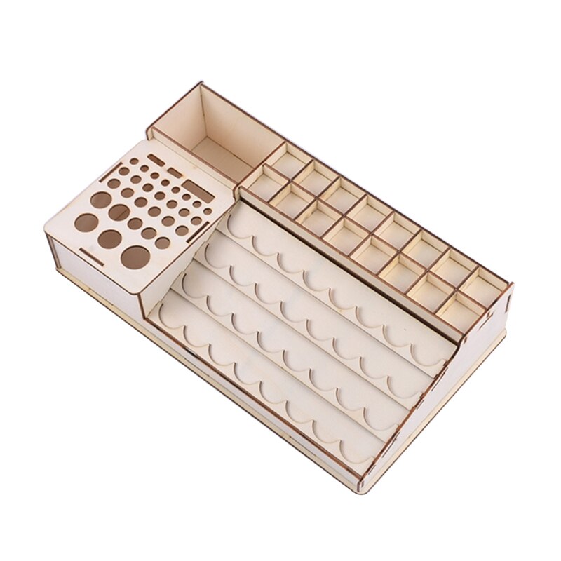 Wood Artist Supply Paint Rack Stand Pigment Ink Bottle with Large Volumetric Bot: d
