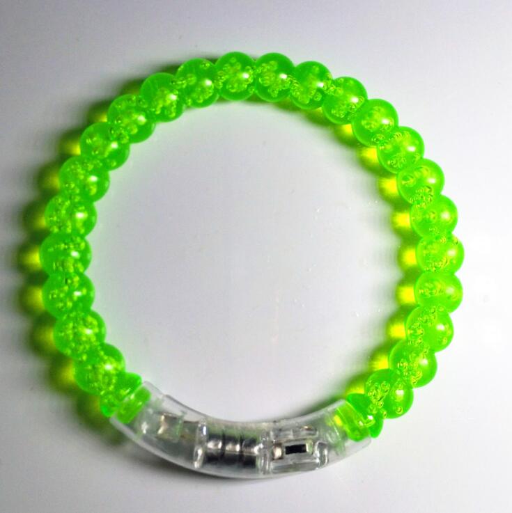 Novelty Luminous Wristband LED Flash Crystal Gradient Color Bracelet Children's Party for Kids Play Glow in the Dark Toys DS39: green B