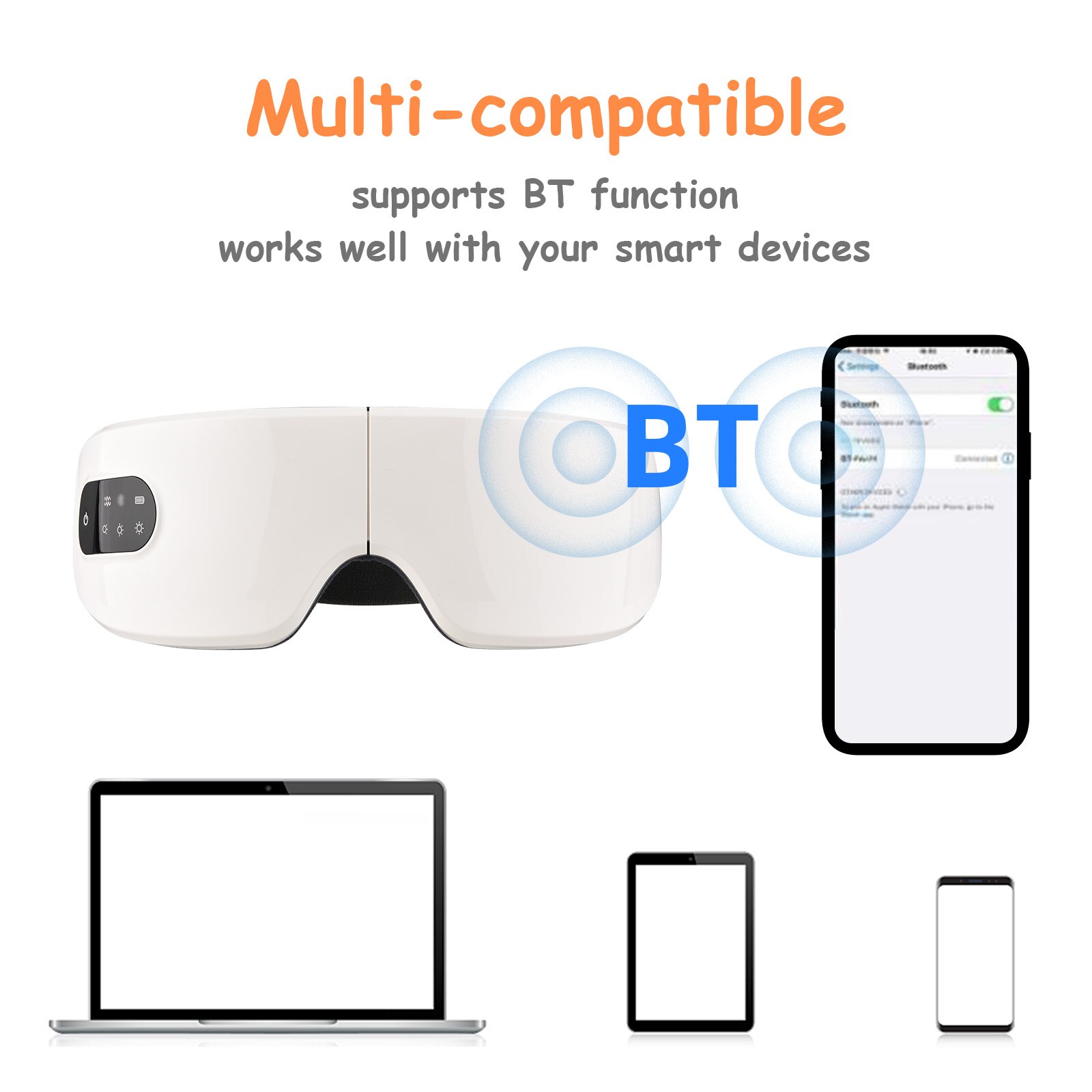 Music Eye Mask Heated Eye Covers Sleeping Foldable Travel Sleeping Mask Built-in Speakers Timer Adjustable Head Strap Eye Mask