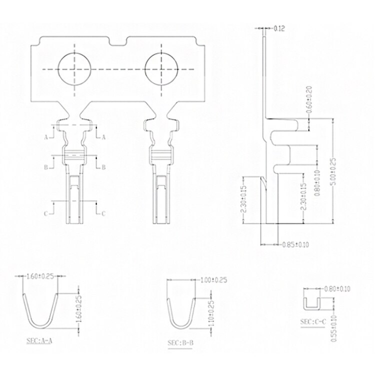 100 pièces JST GH shell terminal 1.25mm pas avec serrure GH1.25 bornes