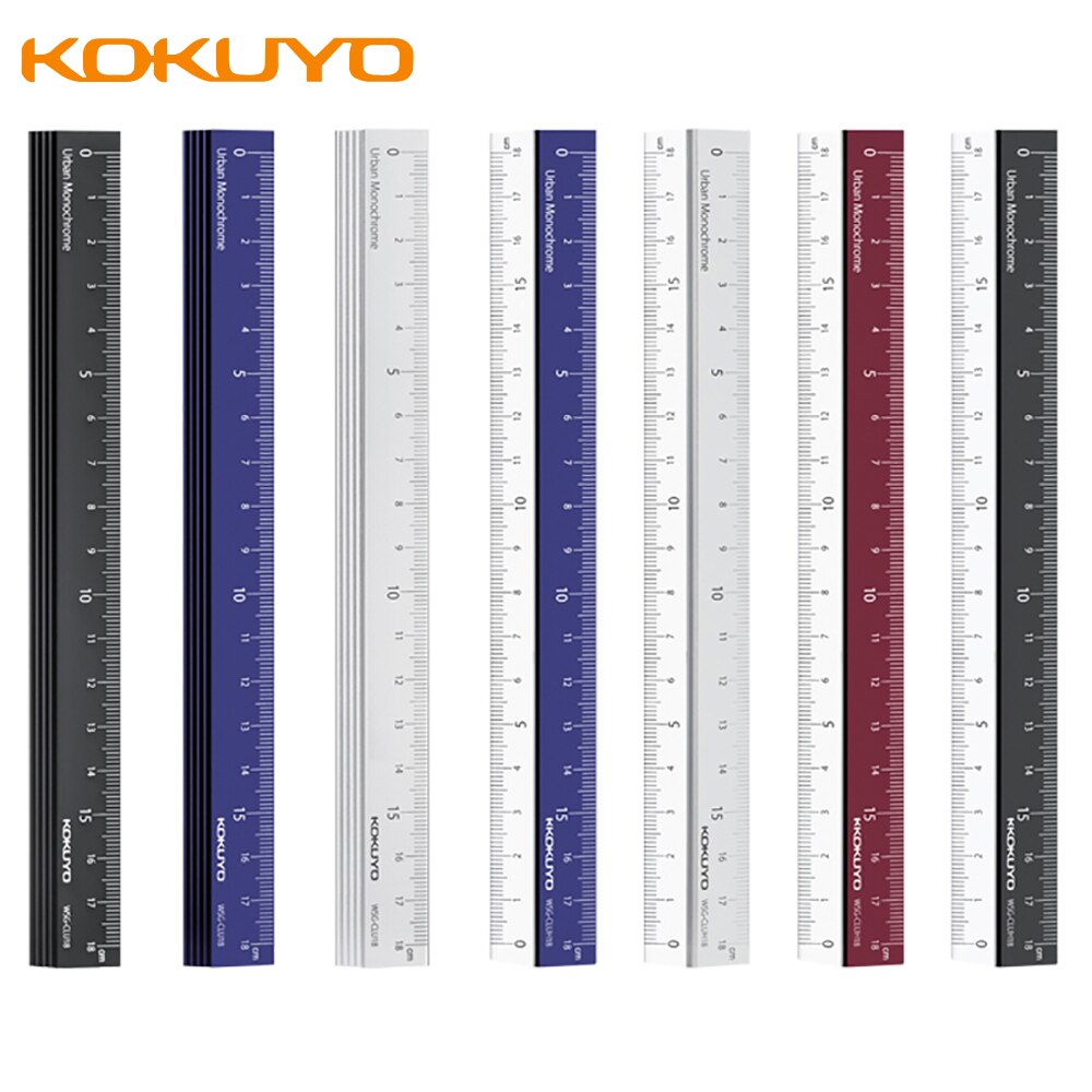 KOKUYO-Regla portátil de medición para oficina, artículo de papelería para la escuela, material de plástico translúcido duradero, 18 Cm, Japón