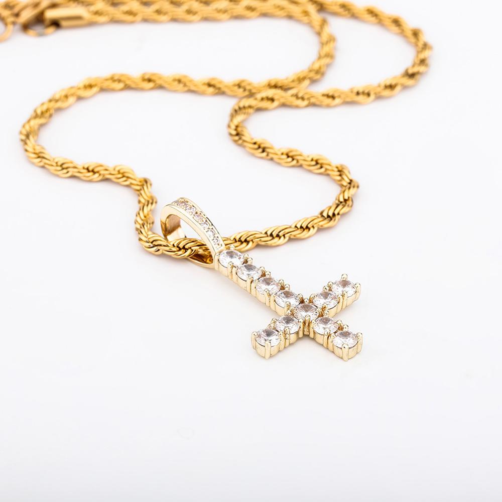 TOPGRILLZ Neue Auf Den Kopf KREUZ Anhänger Iced Out Zirkonia männer Halskette Hip Hop Schmuck Für