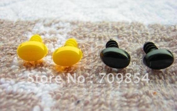 ! 400 stks/partij 9*6mm ovale geel en zwart PLASTIC VEILIGHEID ERES speelgoed oog bevindingen speelgoed