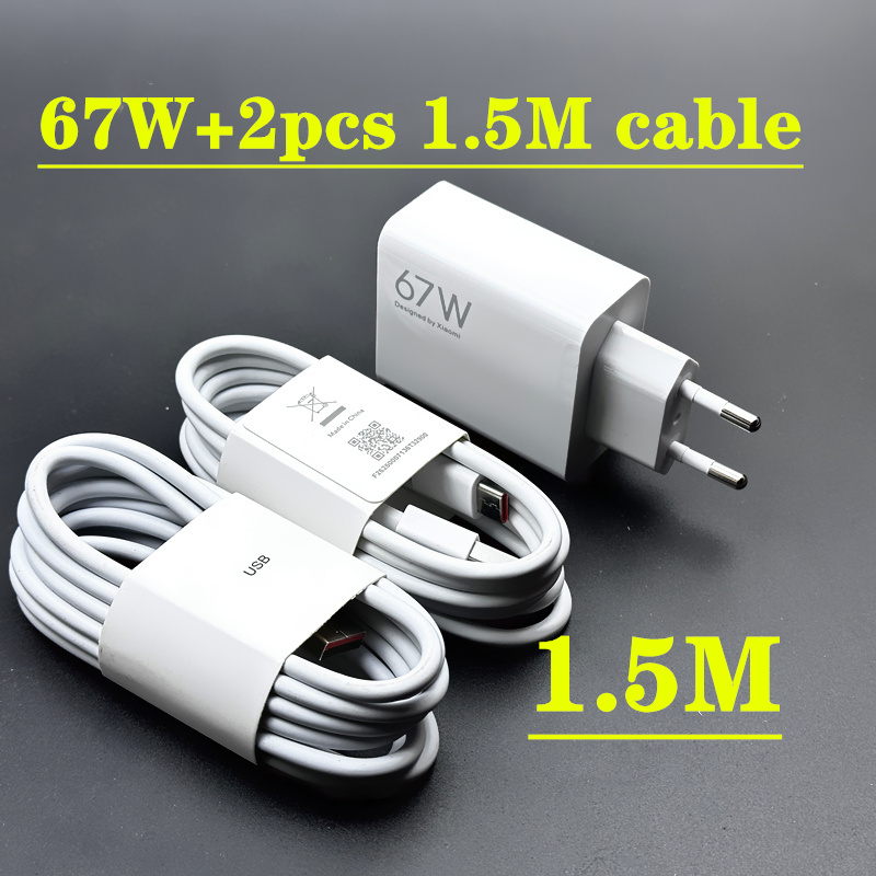 Xiaomi-cargador Turbo Original de 67W, adaptador europeo de carga rápida, Cable Usb tipo C para Redmi Note 13 Pro Mi 13 Lite K60 K60E K50 CIVI 3 2: DE