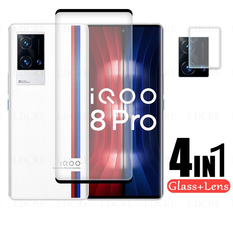 3d vollflächig gebogene klebegläser für vivo iqoo 8 Profi, displayschutzglas für vivo iqoo 8 Profi, kameralinsenfolie für iqoo 8 Profi