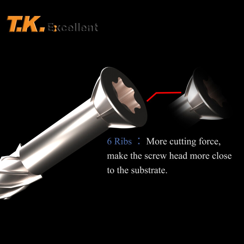 50/60/70/80mm Torx Slot Knurled Type Screw 410 Stainless Steel Wood Deck Screws Self Tapping Screw for Driving Skru Tapping