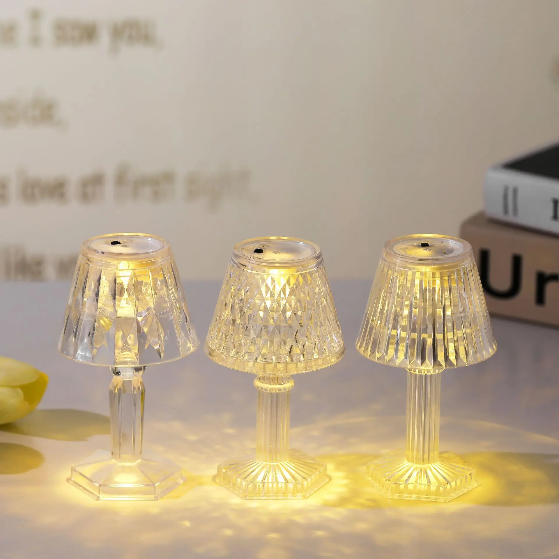 Led Sfeer Kristallen Tafellamp, Restaurant, , Desktop Decoratie Diamant Sfeer Ins Klein Nachtlampje