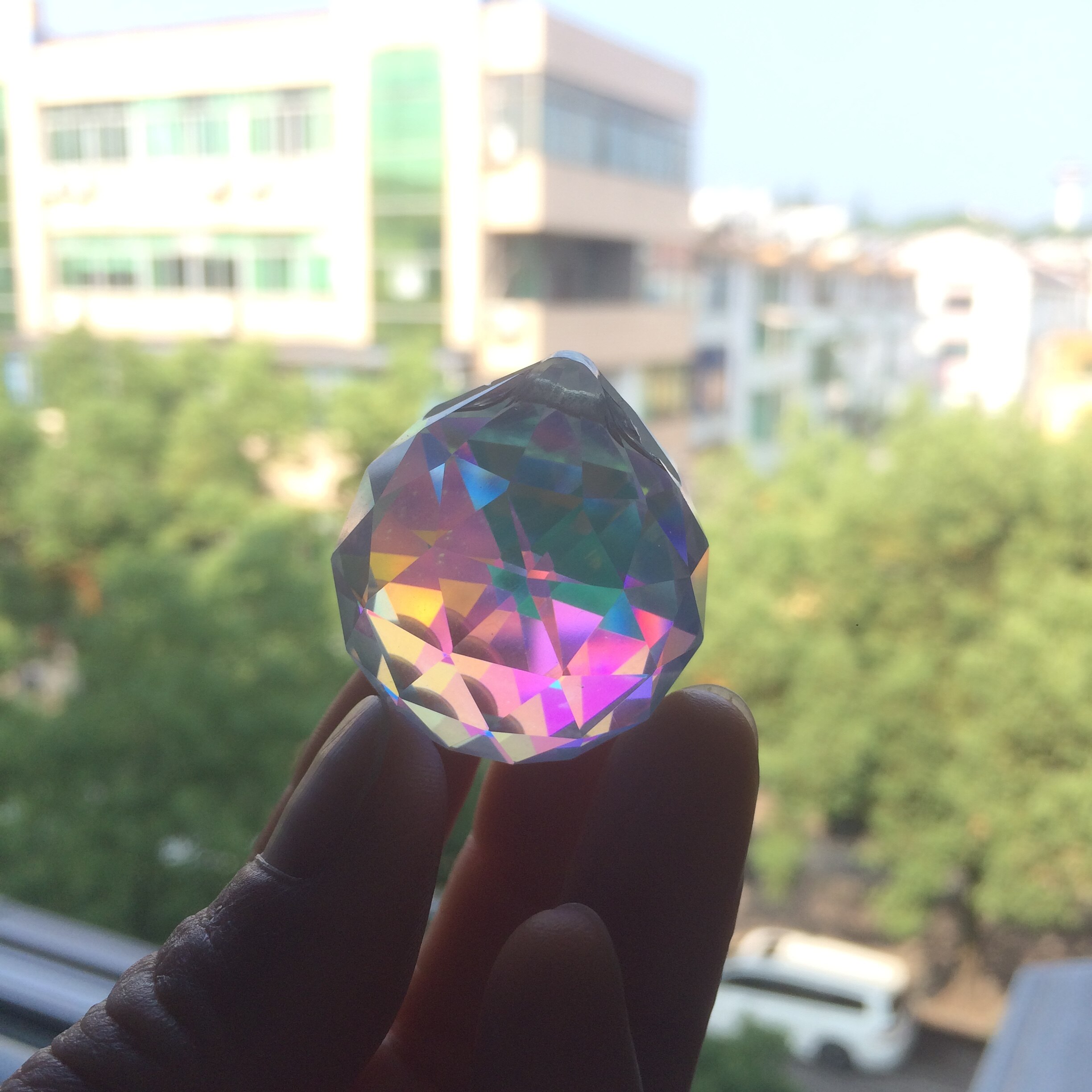 10pcs/lot Clear AB 30mm Crystal Faceted Balls ( Free Ring) Glass Sparkle Chandelier Pendants/ Crystal Lamp Parts