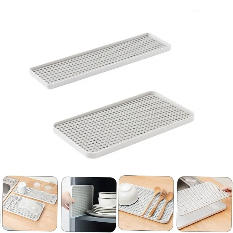 Large Dish Drainer with Drip Tray Multi-Functional Kitchen & Bathroom Organizer for Utensils, Cups, and Fruits