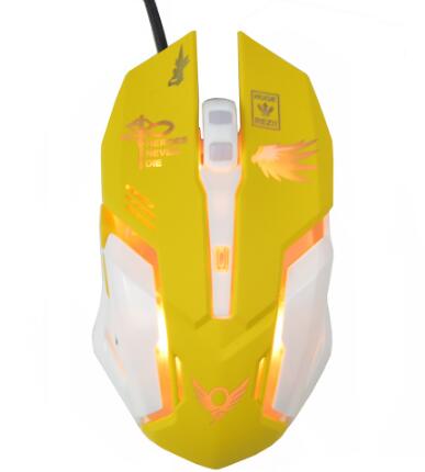 Zienstar Bedrade Usb Roze Gaming Mouse Muizen Met 7 Kleur Backlit Geel Roze Paars Blauw Zwart Voor Macbook Computer Pc laptop: Wired Yellow