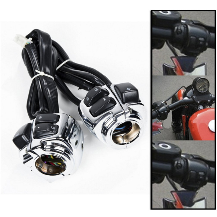 oben 25 MM lenker Chrom motorrad schalter moto Regler für harley SOFTAIL DYNA SPORTSTER V-Stange motorrad