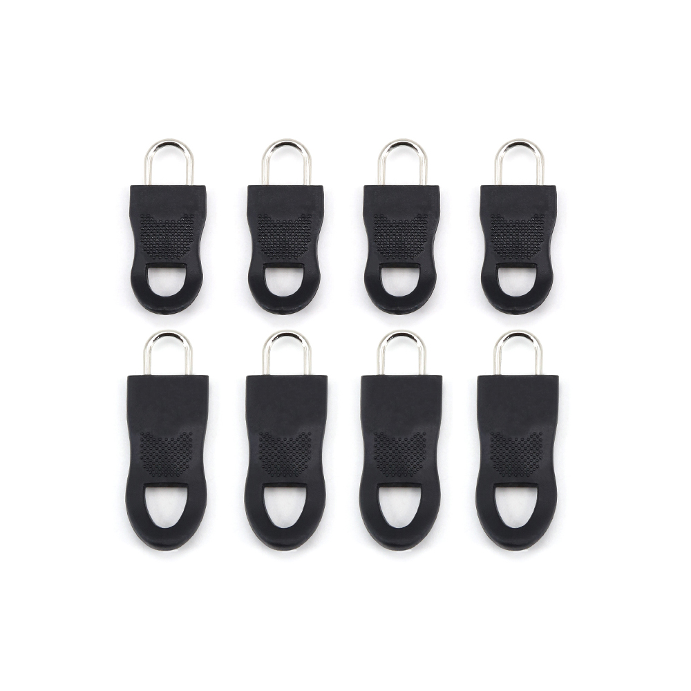 Universal replacement zipper pull head repair kit clothing zipper travel bag luggage backpack zipper pull head holder: AB 8pcs