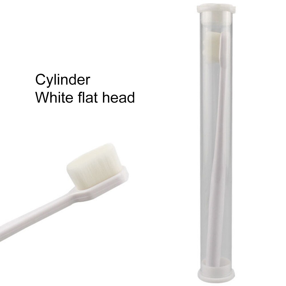 Brosse à dents souple Micro Nano brosse à dents manuelle avec 12000 poils pour les gencives fragiles adultes et enfants: White flat head