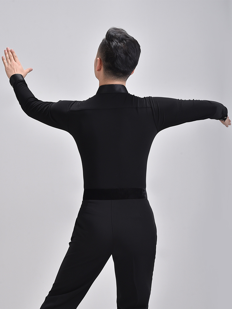 Chemise pour hommes, vêtements d&#39;entraînement de danse moderne, chemise Flamenco, concours de danse latine, vêtements de danse