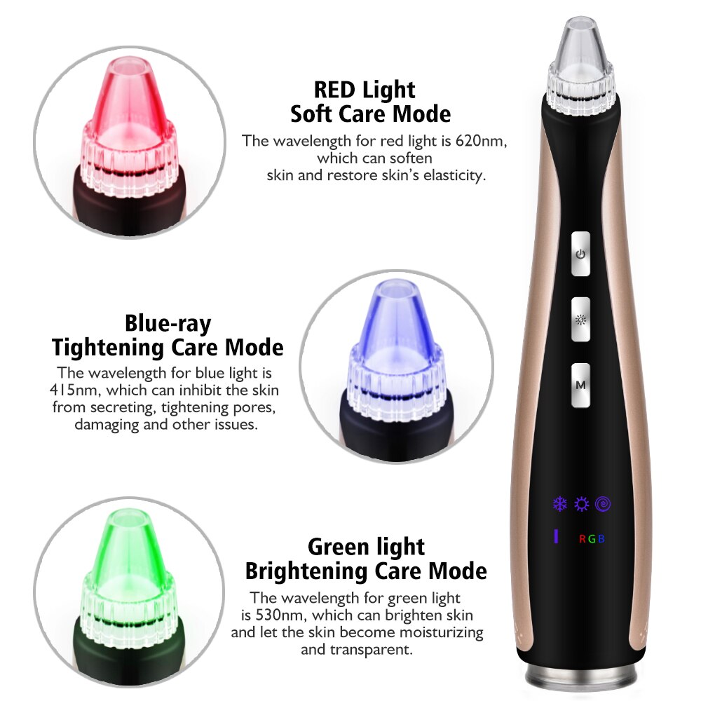 Face Pore Cleaner Blackhead Remover Vacuum Comedo Suction Diamond Dermabrasion Facial Cleaning Beauty Skin Care Machine Tools
