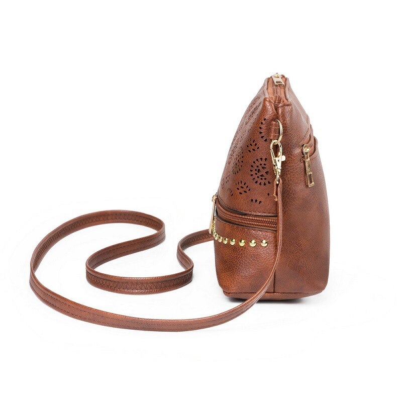 Hollow Out Vrouwen Tas Handtas Vintage Messenger Schoudertas Pu Lederen Crossbody Tassen Voor Vrouwen Bolsa Feminina