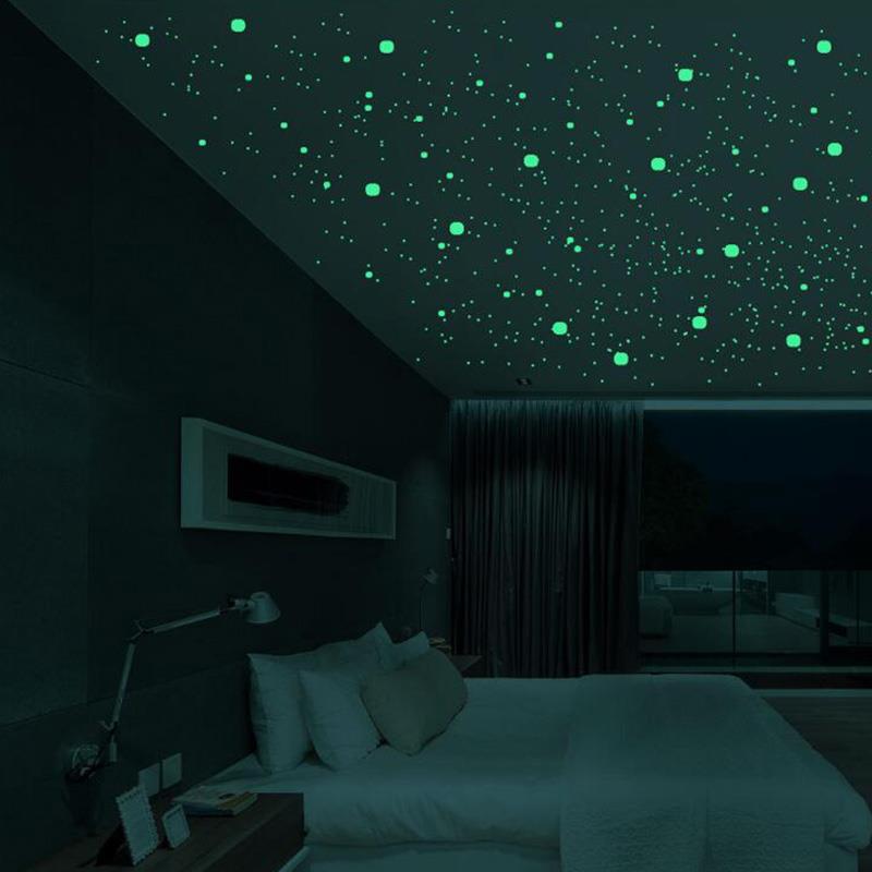 202/211 stuks lichtgevende 3d- sterren stippen bubbel muursticker voor doe-het-zelf slaapkamer kinderkamer decoratie glow in the dark fluorescerende muursticker