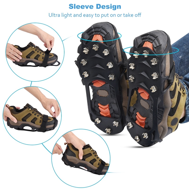 FGGS-10 Crampons de pince à glace pour chaussure anti-dérapant escalade neige Crampons Crampons chaîne griffes poignées bottes couverture