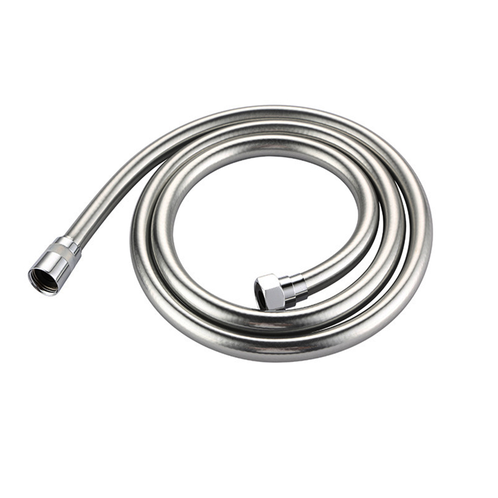 Grey Silver PVC Shower Hose 1.2-2m High Pressure Handheld Flexible Plumbing Hose GI/2 Universal Interface Anti Winding Fixture