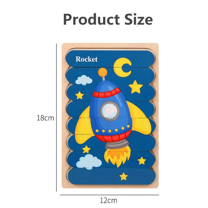 Popular Children's Puzzles Montessori Toy Educational Enlightenment Animal Car Wooden Puzzles Children's Toys Kids