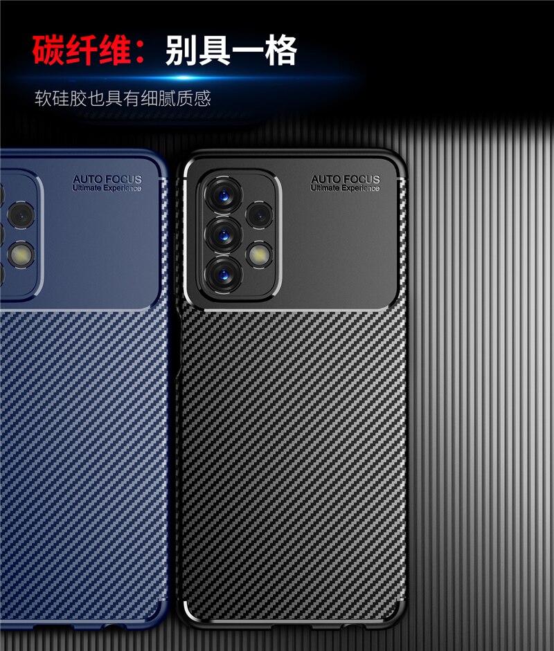 Samsung Galaxy A23 kauçuk silikon Fundas karbon Fiber koruyucu telefon kılıfı Samsung A23 A53 A73 kapak Galaxy A23 kılıf RK9995
