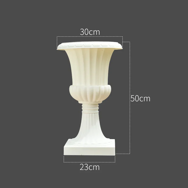 Goldene Vase für Hochzeit, Geburtstag, Weihnachten, Festival, Party, Dekoration, Originalität, retro-Stil, europäische Blumentopfvasen aus Kunststoff: Weiß