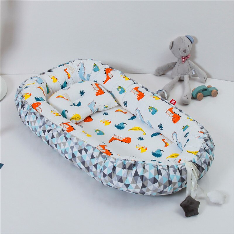 85 x 50cm bærbar babynest nyfødt krybbe vugge pude pude aftagelig seng spædbarn vugge cuna: B16