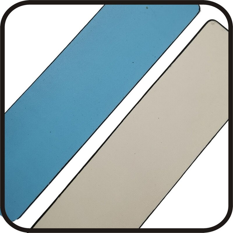 Pulsera de cuero con geométrico para mujer, brazalete de piel con de pirámide de Egipto de 40mm, con colores reversibles, de Francia: beige blue leather