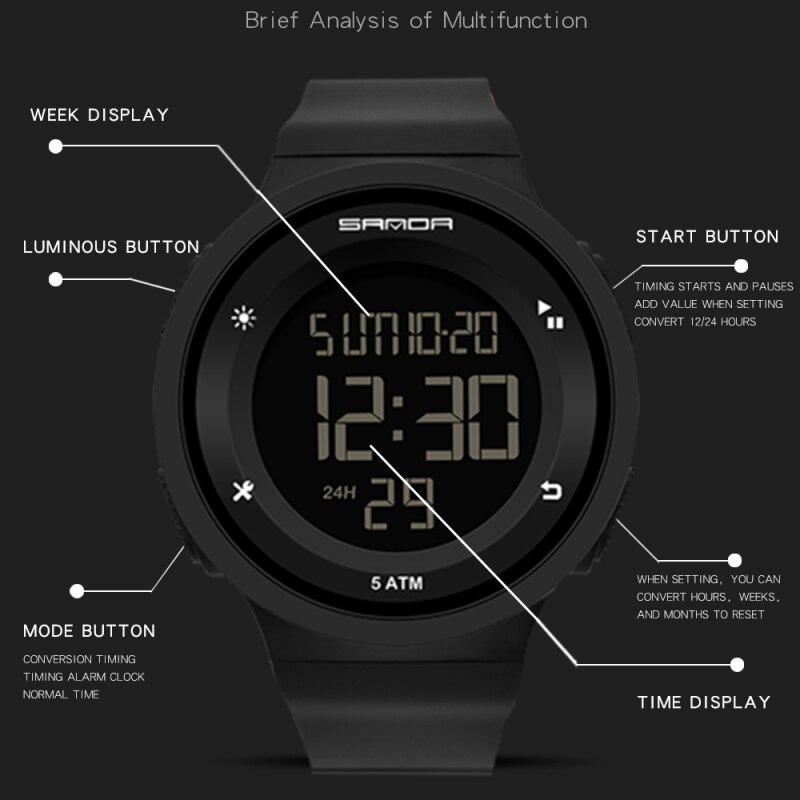 Digitale dameshorloges, jongens, meisjes, studenten, led siliconen horloge, roze, mooie digitale dameshorloges, alarm, vrouwelijke relogio