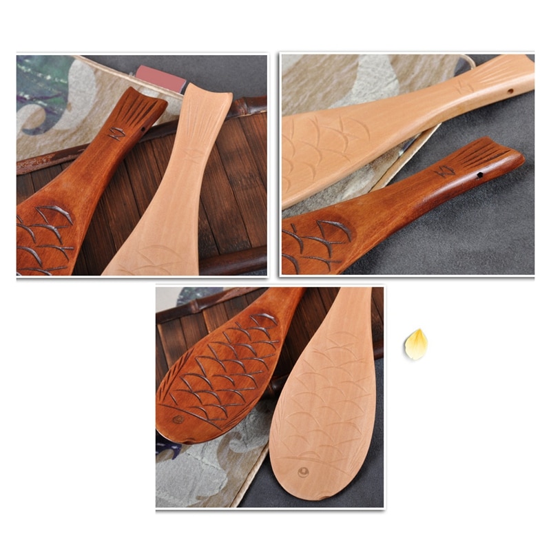 Paleta de arroz de madera en forma de pez, cuchara para servir arroz, espátula de arroz de madera para cocina, utensilios de cocina de madera